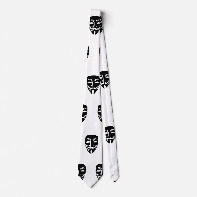 Black Anonymous face party Tie (Front)