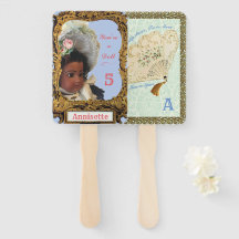 Black Antique Doll Birthday Fan Favour