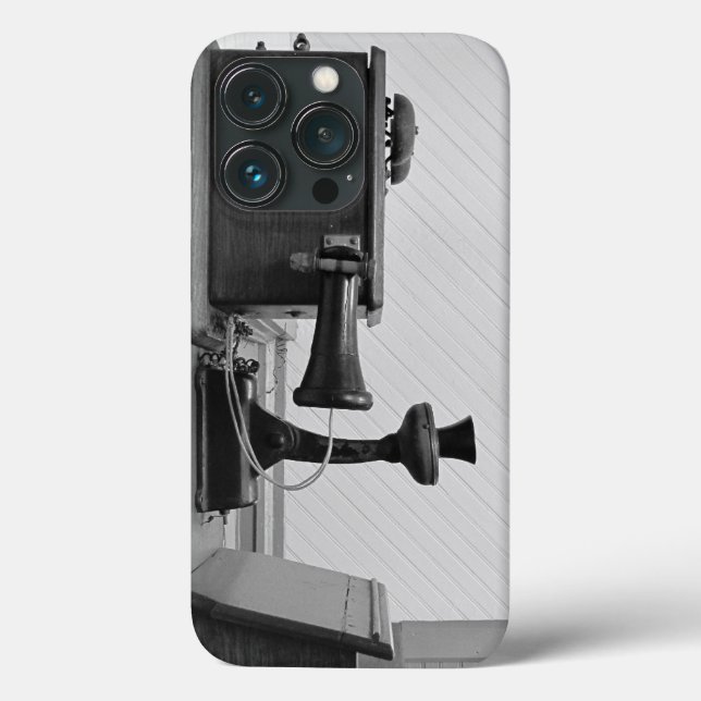 Black Antique Wall Phone  Case-Mate iPhone Case (Back)