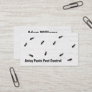 Black Ants on Whitewashed Wood Business Card