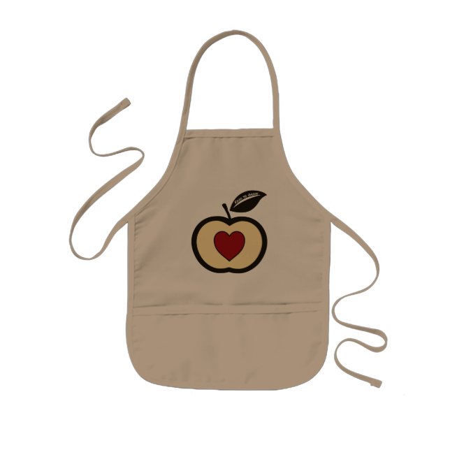 Black Apple + Red Heart Logo Food to Grow Kids Apron (Front)