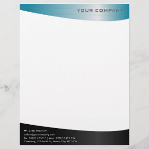 Black Aqua Stainless Steel Professional Letterhead