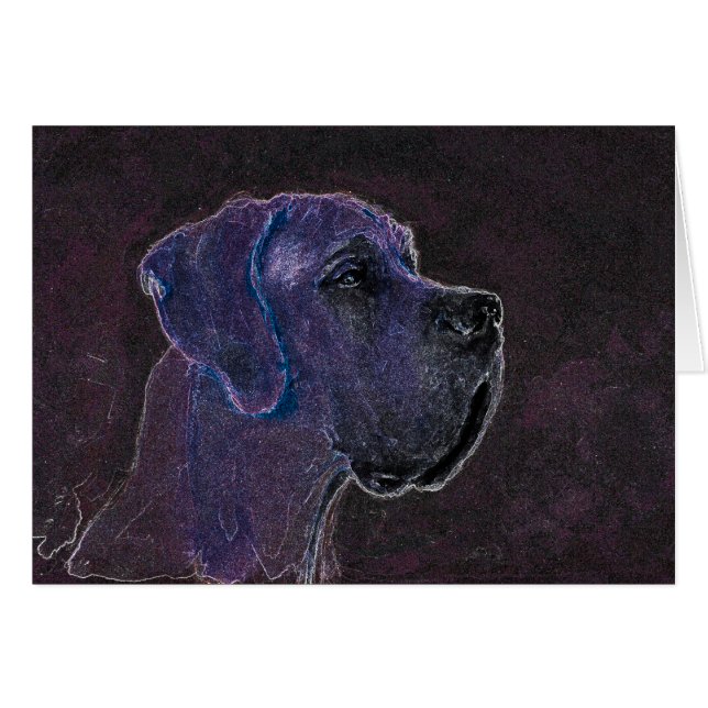 Black Aquarel Great Dane Zoe (Front Horizontal)