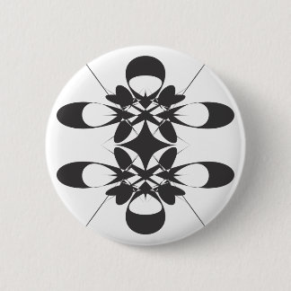 Black arabesque 6 cm round badge