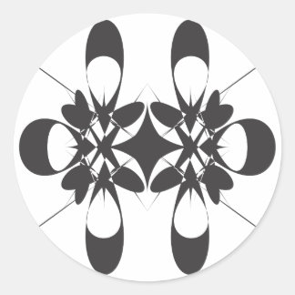 Black arabesque classic round sticker