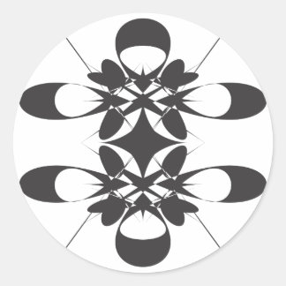Black arabesque element classic round sticker