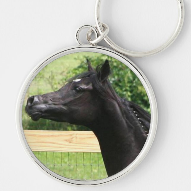 Black Arabian horse Key chain (Front)