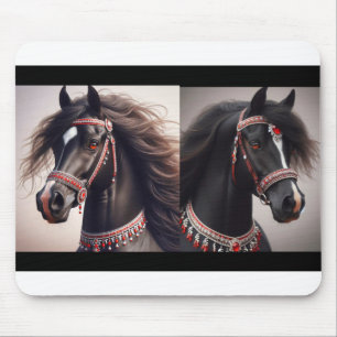 Black Arabian Horses Mouse Mat