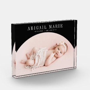 Black Arch Baby Photo Keepsake Block