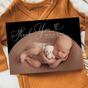 Black Arch Frame Thank Yoy Birth Announcement