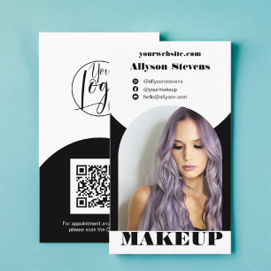 Black arch makeup boho photo qr code logo business card