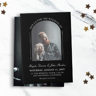 Black Arch Peekaboo Informal Wedding Vellum Invitations