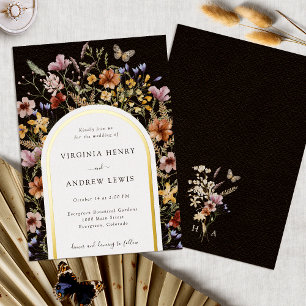 Black Arch Wedding Invitation Foil Invitation