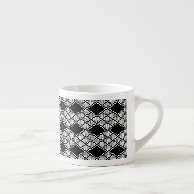 BLACK ARGYLE KNIT Espresso Cup (Right)