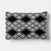 BLACK ARGYLE KNIT Small Accessory Pouch