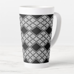BLACK ARGYLE KNIT Tall Latte Mug