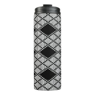 BLACK ARGYLE KNIT Thermal Tumbler