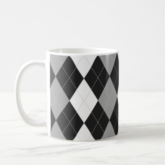 Black Argyle Mug (Left)