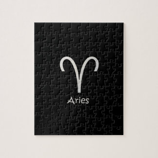 Black Aries Zodiac March 21 - April 19 Astrology Jigsaw Puzzle