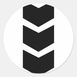 black arrow down classic round sticker