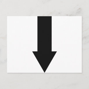 black arrow down icon postcard