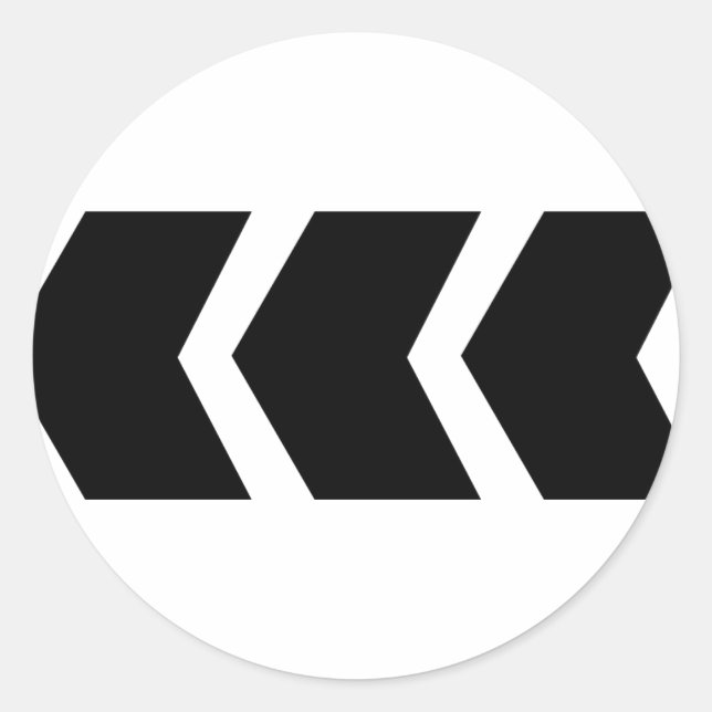 black arrow left classic round sticker (Front)