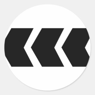 black arrow left classic round sticker