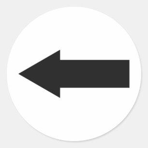 black arrow left icon classic round sticker