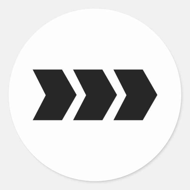 black arrow right classic round sticker (Front)