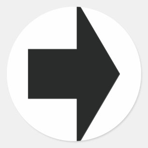 black arrow right classic round sticker