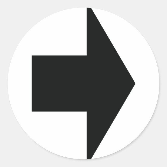 black arrow right classic round sticker (Front)