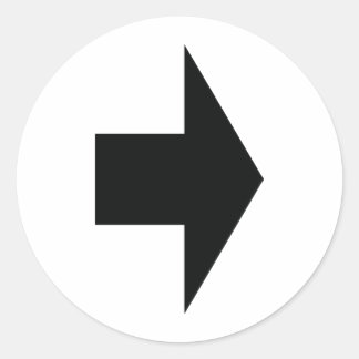 black arrow right classic round sticker