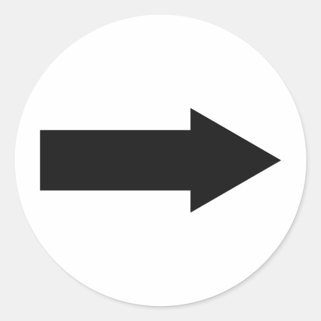 black arrow right icon classic round sticker (Front)
