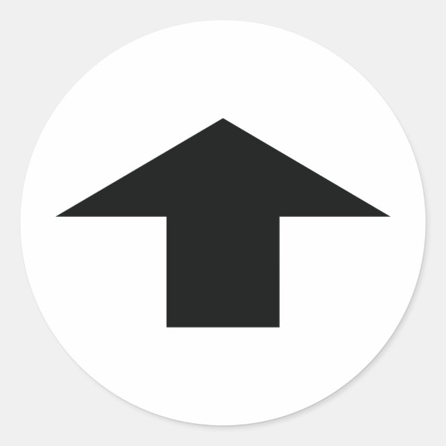 black arrow up classic round sticker (Front)