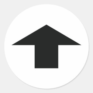 black arrow up classic round sticker