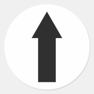 black arrow up icon classic round sticker