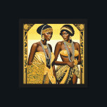 Black Art Deco Beauties Roaring 1920s and 1930s Canvas Print<br><div class="desc">Black Art Deco Beauties" is an exquisite collection that seamlessly marries the timeless elegance of Art Deco aesthetics with a celebration of Black beauty and culture. Each piece within this collection is a meticulously crafted representation of sophistication, featuring graceful lines, intricate patterns, and a harmonious fusion of geometric shapes. The...</div>