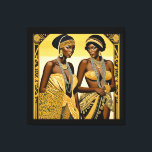 Black Art Deco Beauties Roaring 1920s and 1930s Canvas Print<br><div class="desc">Black Art Deco Beauties" is an exquisite collection that seamlessly marries the timeless elegance of Art Deco aesthetics with a celebration of Black beauty and culture. Each piece within this collection is a meticulously crafted representation of sophistication, featuring graceful lines, intricate patterns, and a harmonious fusion of geometric shapes. The...</div>