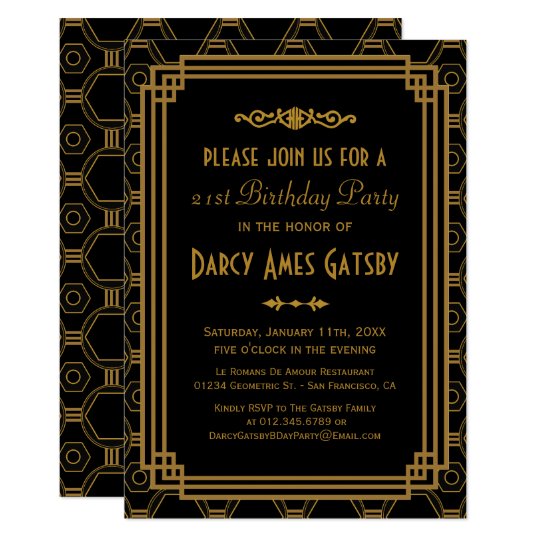 Art Deco Birthday Party Invitations 10