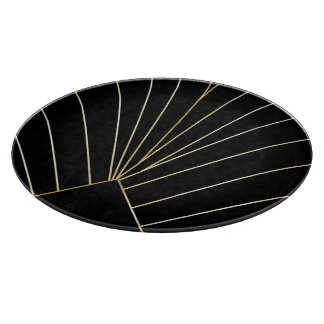 Black Art Deco Design Cutting Board