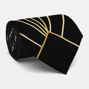 Black Art Deco Design Tie