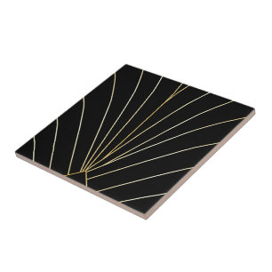 Black Art Deco Design Tile