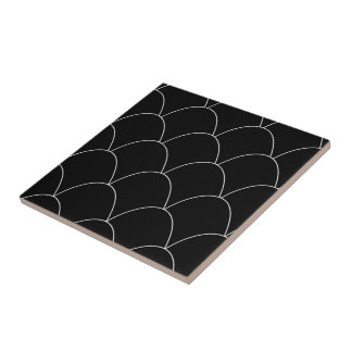 Black Art Deco Design Tile