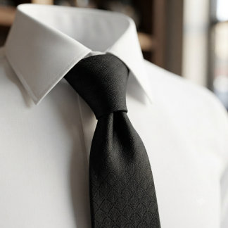 Black Art Deco Jacquard Tie