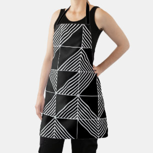 Black Art Deco Lines Apron