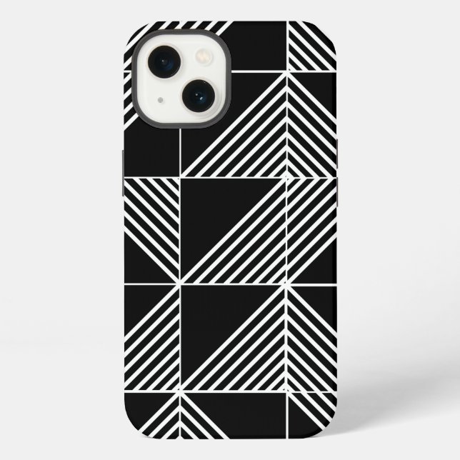 Black Art Deco Lines  iPhone Case (Back)