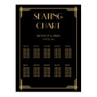 Black Art Deco Wedding Seating Chart Poster 18x24