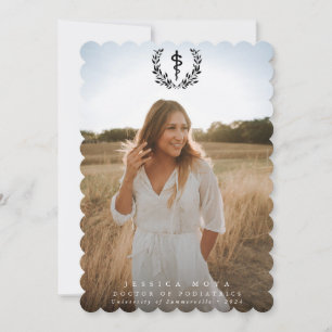 Black Asclepius Medical School 2 Photo Graduation Announcement