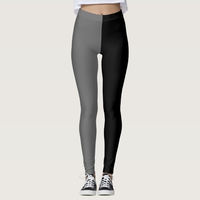 Black Ash Gary Two Tone Colour Split Leggings (Front)