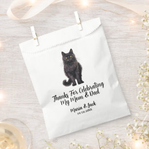 Black Asian Cat Pet Wedding Full Colour  Favour Bags